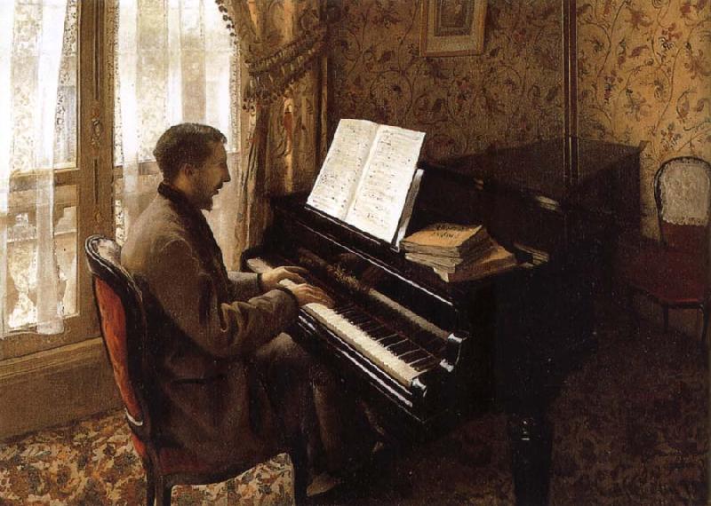 Gustave Caillebotte The young man plays the piano Germany oil painting art